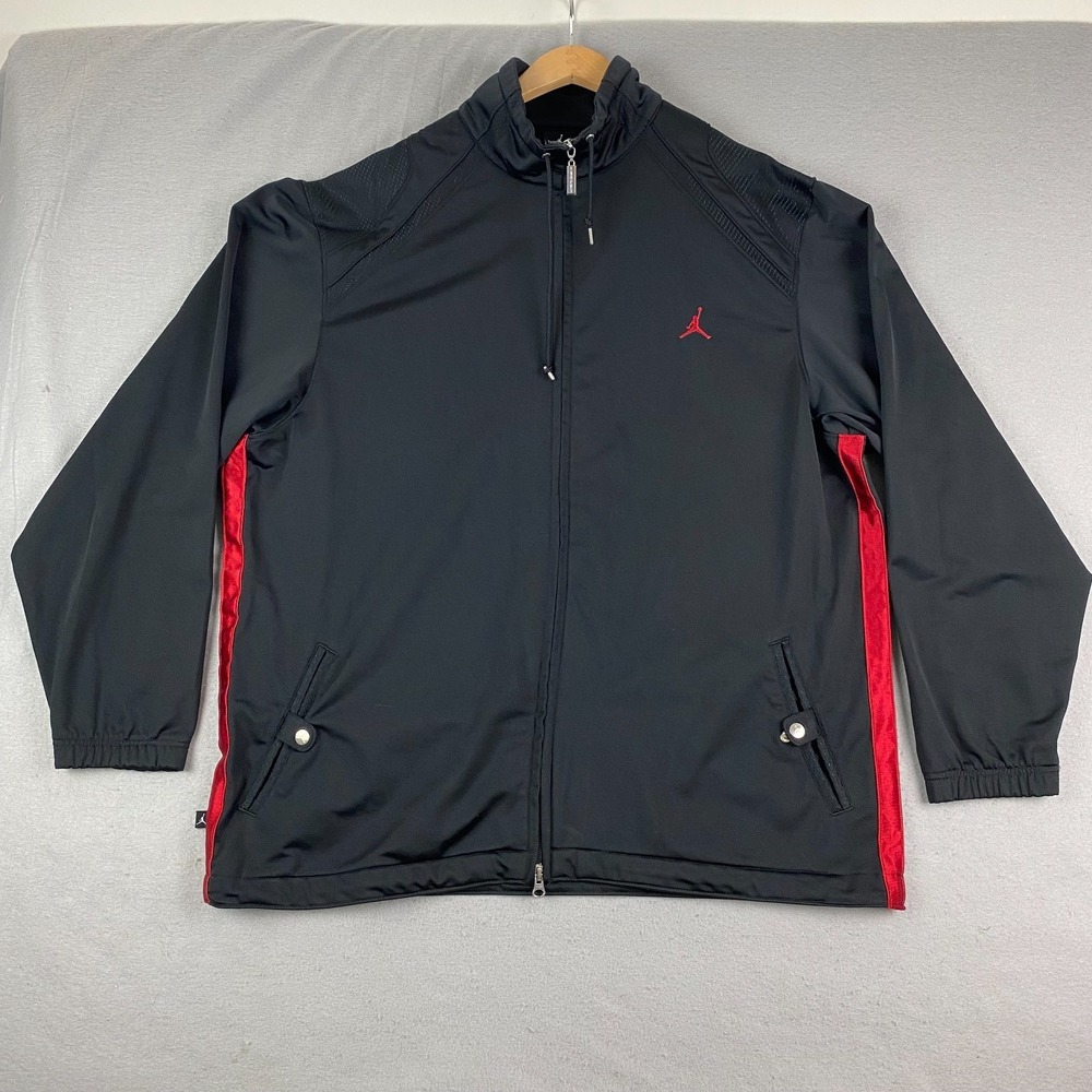 Jordan Jacket Mens XXL Full Zip Windbreaker black 356039-010 Jumpman Logo Rare